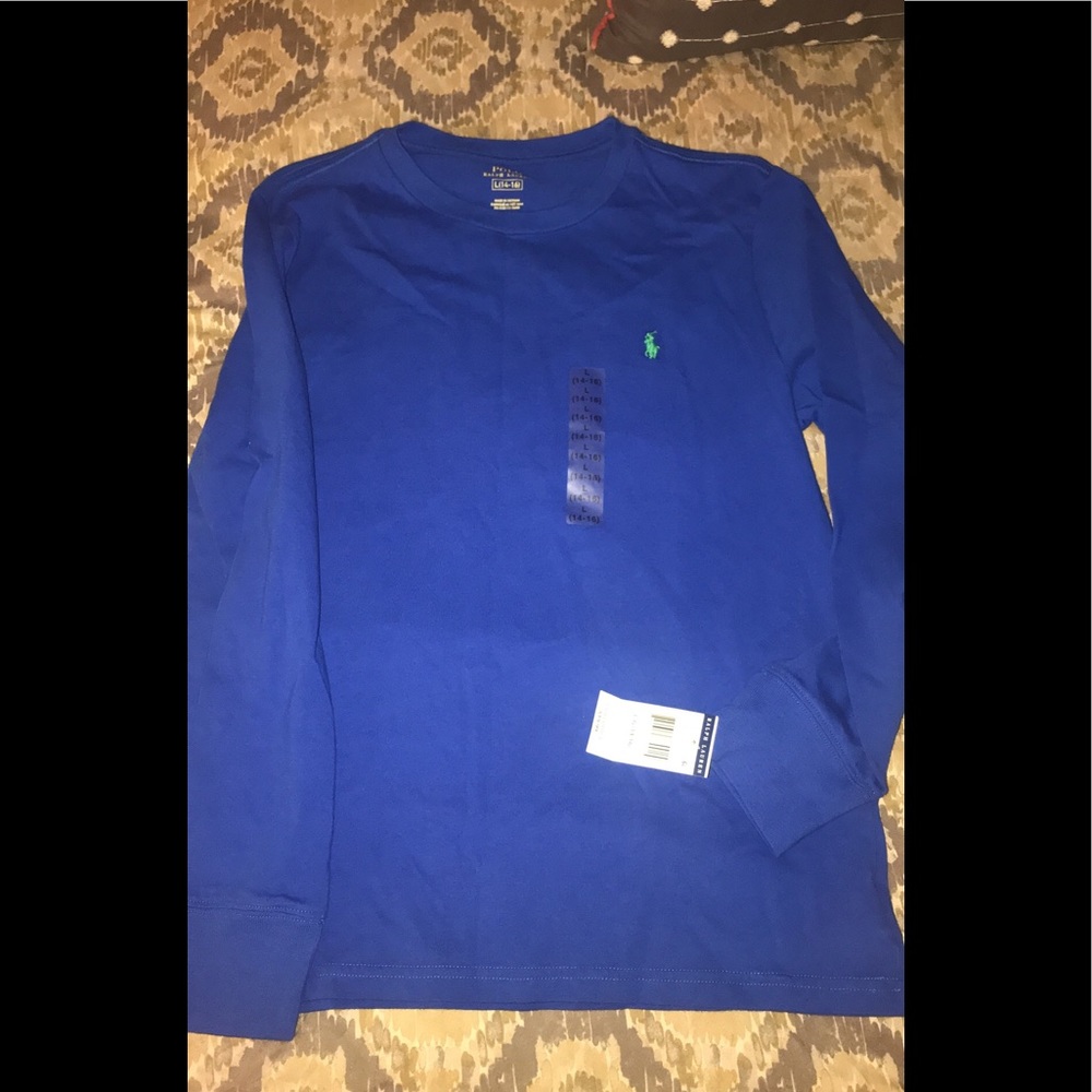 Blue Ralph Lauren long sleeve T-shirt size 14/16